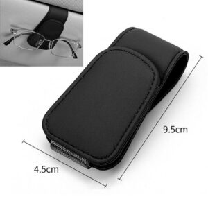 Car Sun Visor Leather Glasses Sunglasses Card Ticket Holder