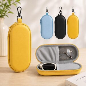 Double Eyeglass Case, Hard Shell Glasses Organizer